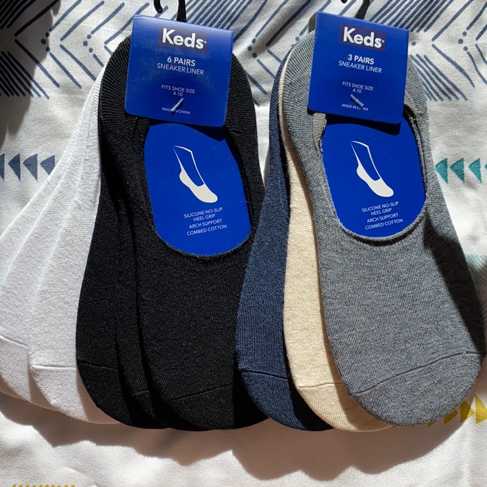 9 pairs Keds sneaker liners